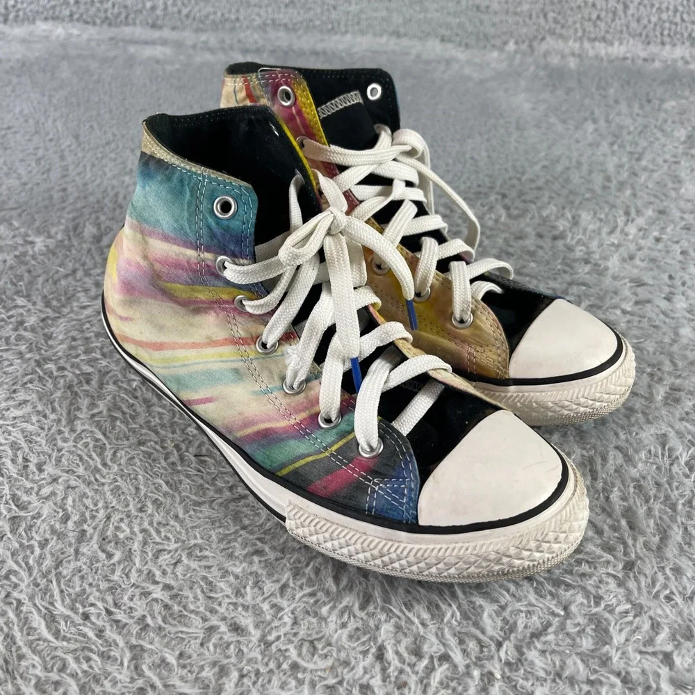 Converse All Star Chuck Taylor High Top Sneakers Tie Dye Rainbow Print 6